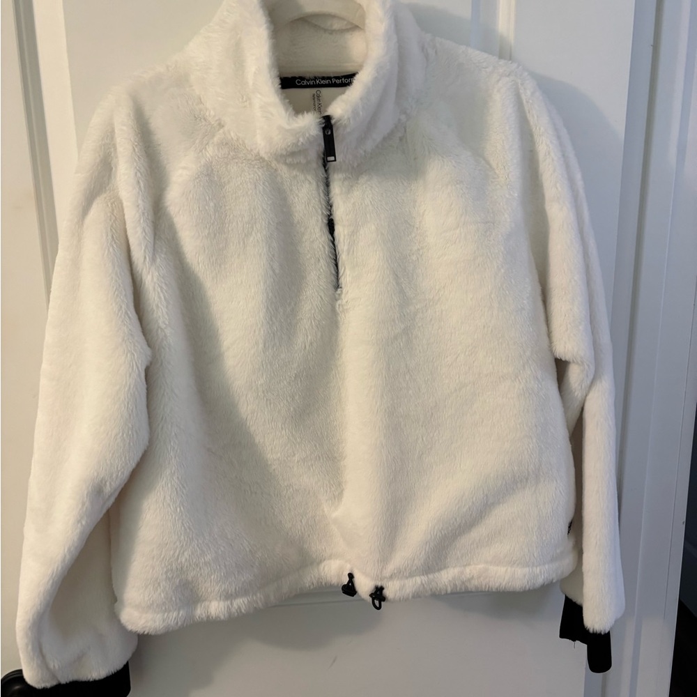 Calvin Klein Soft White Fleece Jacket